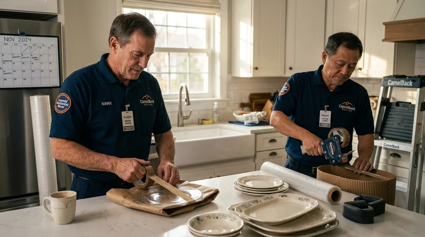 Professional crew packing kitchen dishware in Boulder Creek, CA